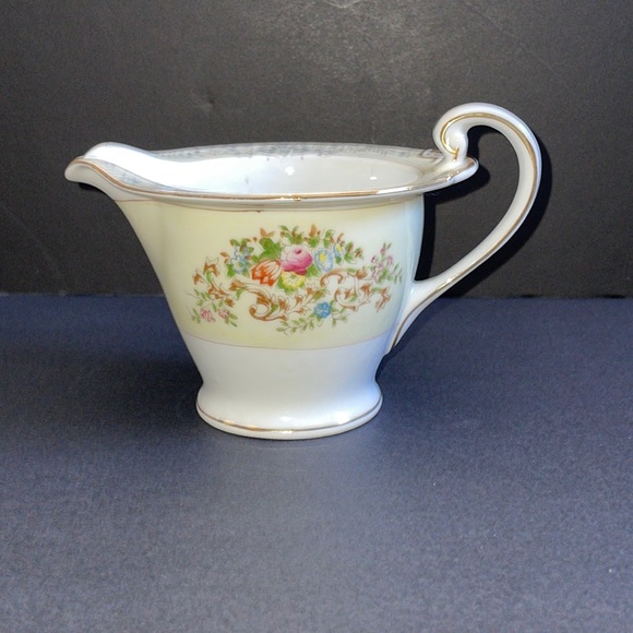 National China Floral Creamer Vintage Dinnerware Pink Orange Blue Flowers - Picture 1 of 11